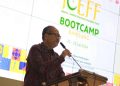 Direktur Akses Pembiayaan Kemenparekraf, Anggara Hayun Anujuprana saat sambutan nya dalam acara Islamic Creative Economy Founders Fund (ICEFF) 2024, Bandung, (23/7/2024).